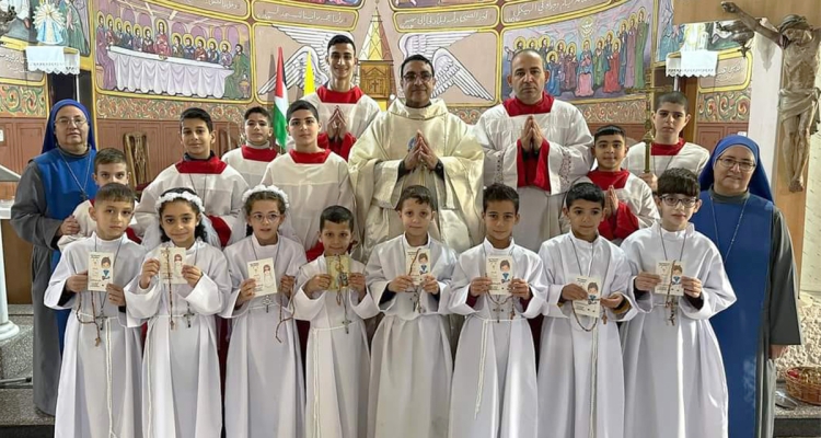 Eight Children From The Parish Of Gaza Receive First Holy Communion